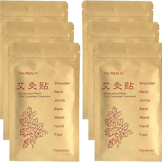 Parche calentador de muxibustión Herbal TAI REN YI (paquete de 10)